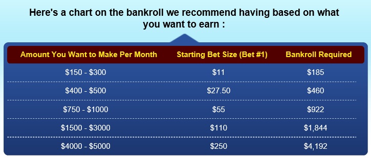 Baseball Crusher System recommended bankroll